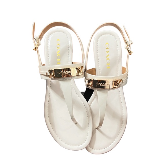 Brand 🆕 Coach Chalk "Caterine" Logo Hardware
Flat Sandals - Picture 3 of 10